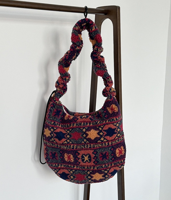 POSH BLUE韓國直郵㊣女裝新品熱賣時尚真品推薦單肩斜跨包絨POSH BLUE單肩/斜跨包圖色2