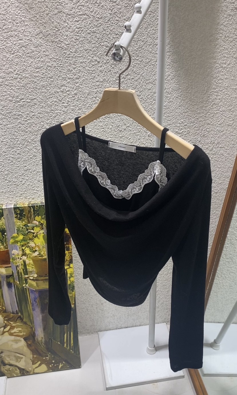 N BROWN東大門㊣代購女士新品職業25秋冬人氣熱賣真品長袖T恤N BROWN長袖T恤圖色3