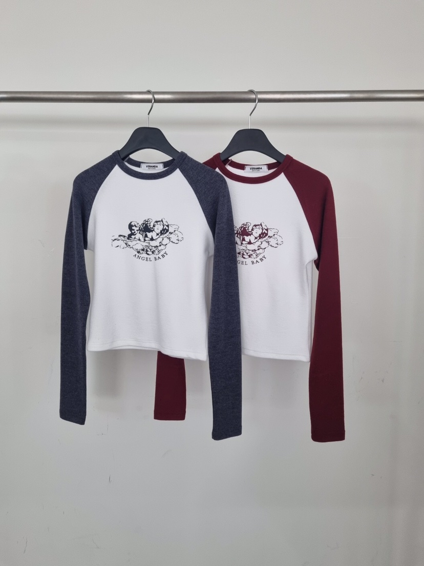 VERANDA東大門㊣直郵女士新品推薦25秋冬職業真品時尚長袖T恤VERANDA長袖T恤