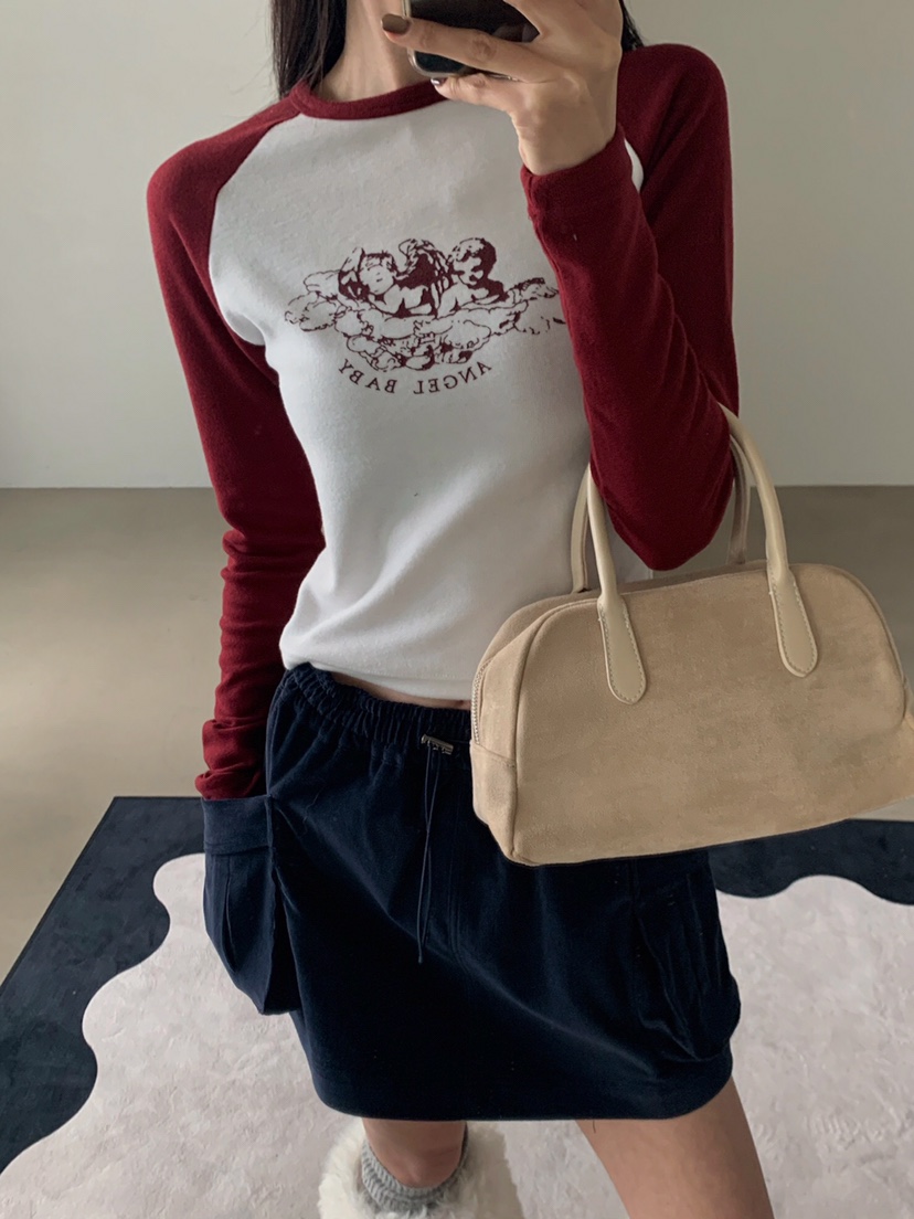 VERANDA東大門㊣直郵女士新品推薦25秋冬職業真品時尚長袖T恤VERANDA長袖T恤