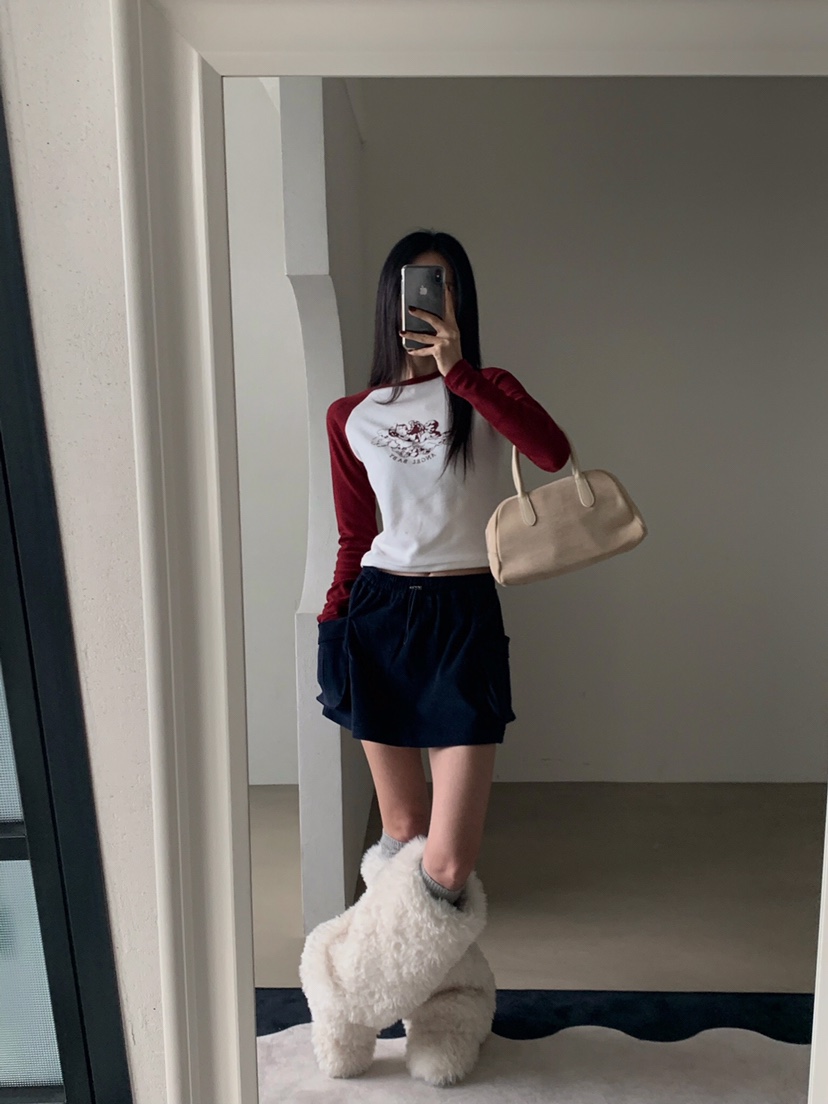 VERANDA東大門㊣直郵女士新品推薦25秋冬職業真品時尚長袖T恤VERANDA長袖T恤