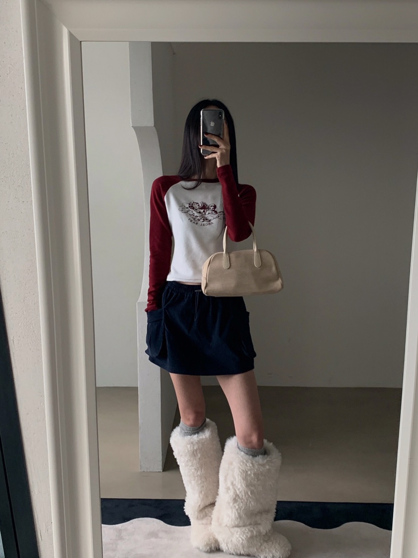 VERANDA東大門㊣直郵女士新品推薦25秋冬職業真品時尚長袖T恤VERANDA長袖T恤