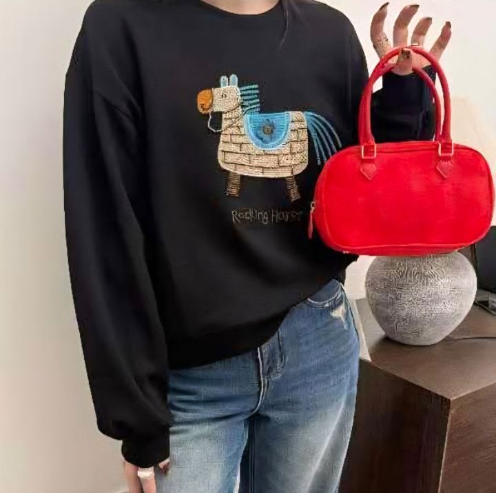 RICO東大門㊣代購女士新品休閑25秋冬時尚熱賣職業衛衣刺繡bling bling/RICO衛衣