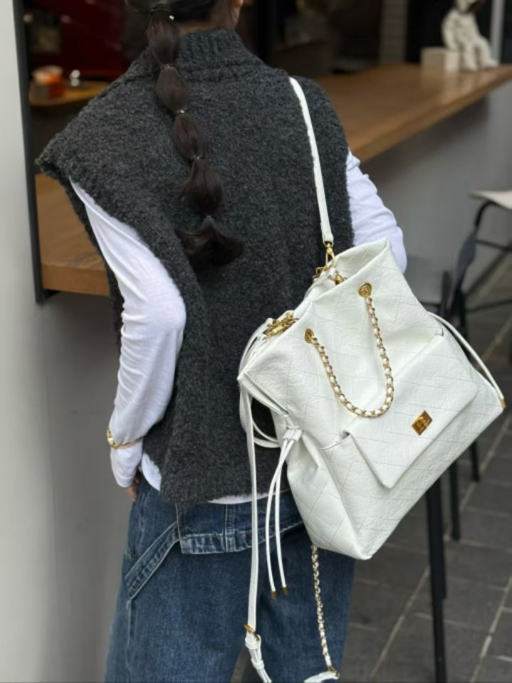 TROUVAILLE東大門㊣實拍女裝新品人氣熱賣職業時尚雙肩背包TROUVAILLE雙肩背包