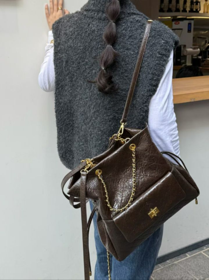 TROUVAILLE東大門㊣實拍女裝新品人氣熱賣職業時尚雙肩背包TROUVAILLE雙肩背包