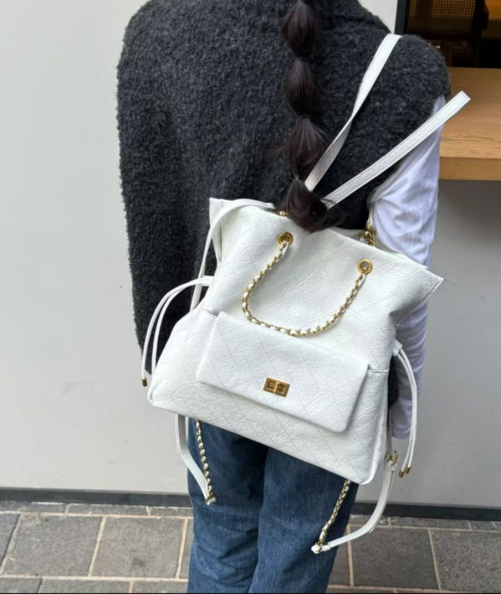 TROUVAILLE東大門㊣實拍女裝新品人氣熱賣職業時尚雙肩背包TROUVAILLE雙肩背包