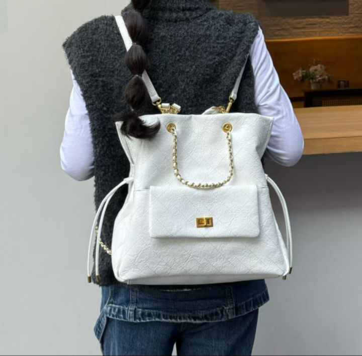 TROUVAILLE東大門㊣實拍女裝新品人氣熱賣職業時尚雙肩背包TROUVAILLE雙肩背包圖色1