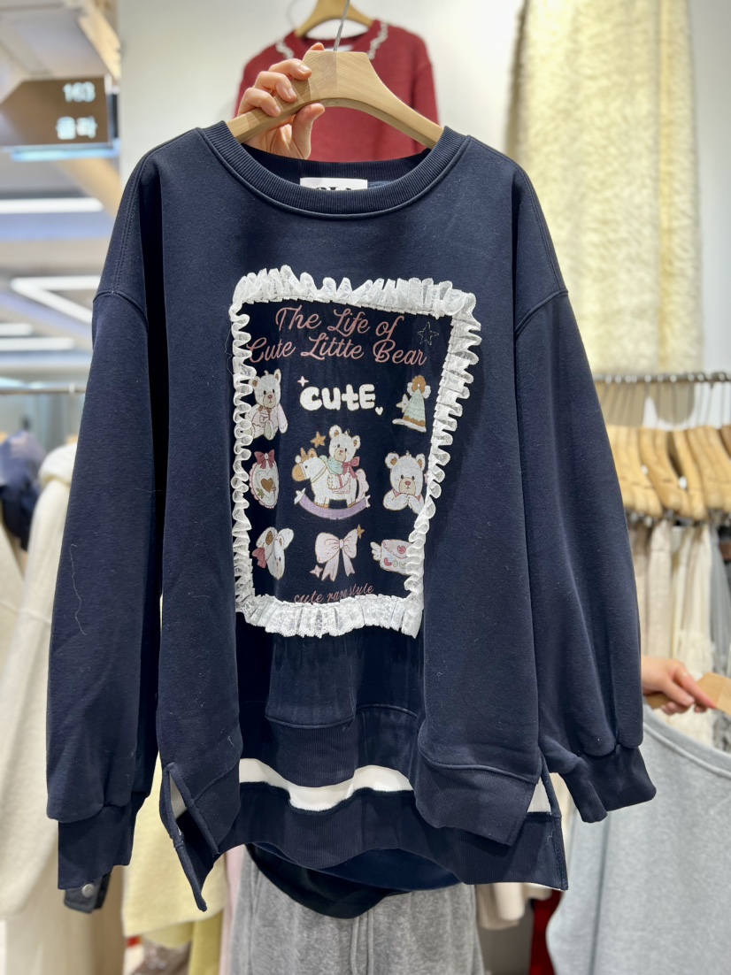 OLA韓國直郵㊣女士新款25秋冬人氣真品推薦職業休閑時尚衛衣mellor/OLA衛衣圖色1