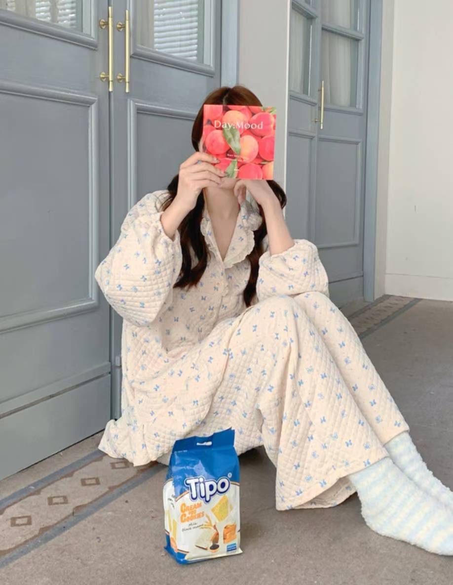 ETEMOY韓國直郵㊣女裝新品推薦熱賣休閑25秋冬真品睡衣兩件套LEHEIM睡衣