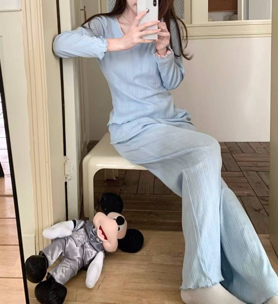 ETEMOY韓國直郵㊣女裝新款推薦真品人氣時尚25秋冬睡衣兩件套LEHEIM睡衣圖色2