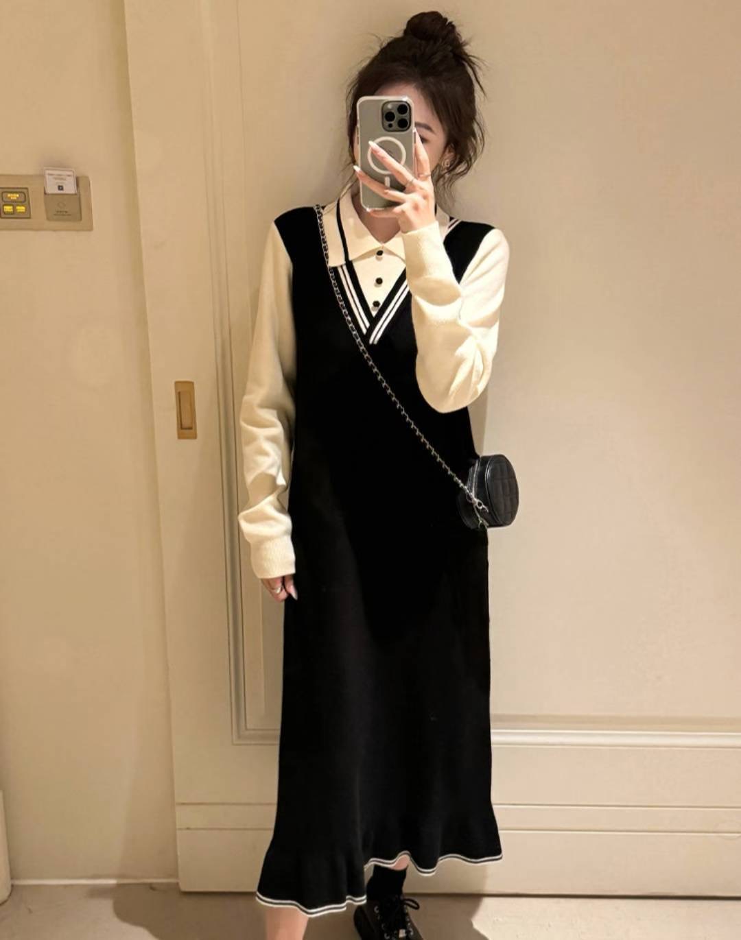 ETEMOY東大門㊣實拍女士新款職業休閑熱賣25秋冬真品連衣裙LEHEIM連衣裙