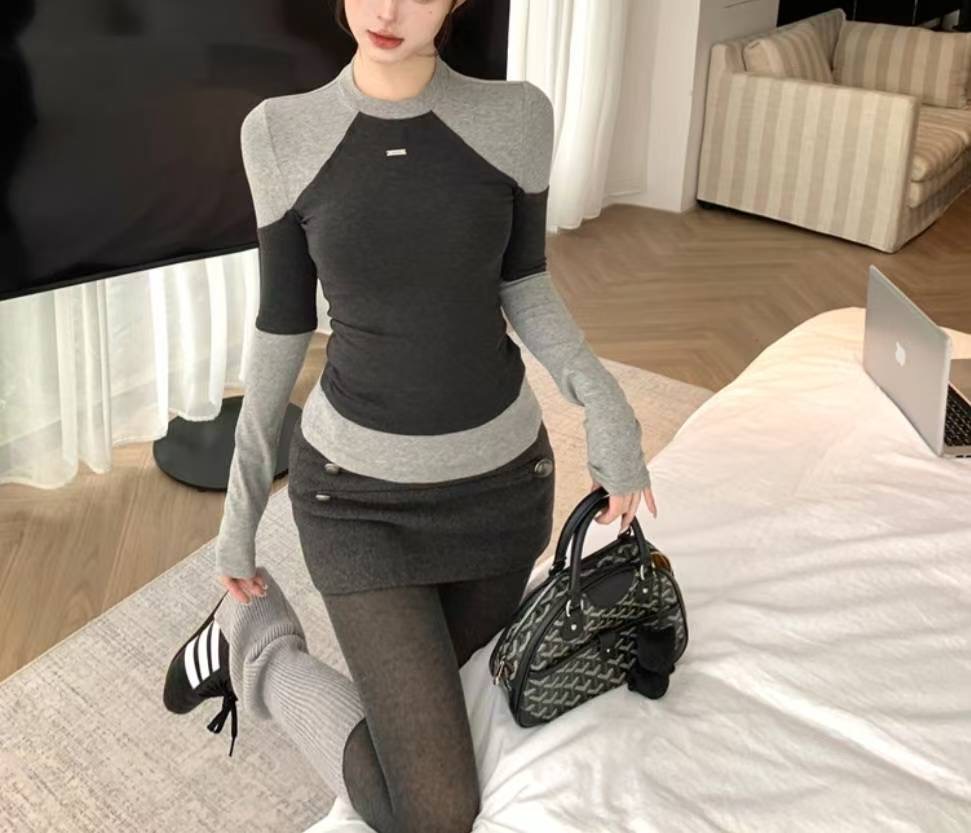 ETEMOY韓國代購㊣女裝新款熱賣真品休閑推薦人氣職業長袖T恤LEHEIM長袖T恤圖色1