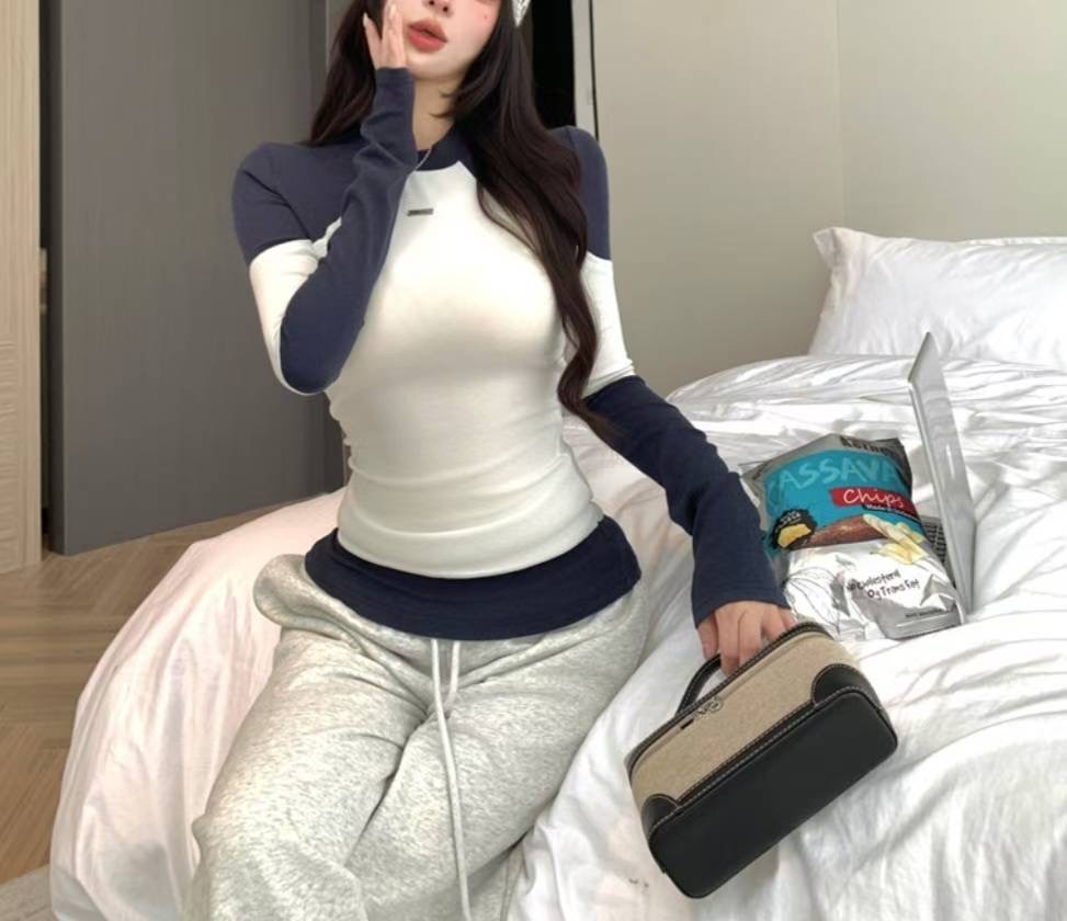 ETEMOY韓國代購㊣女裝新款熱賣真品休閑推薦人氣職業長袖T恤LEHEIM長袖T恤圖色2