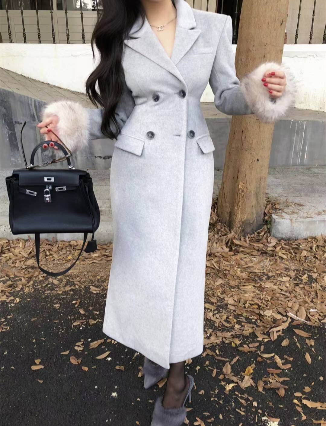 ETEMOY東大門㊣實拍女士新款時尚熱賣推薦真品職業中長款大衣LEHEIM中長款大衣圖色1