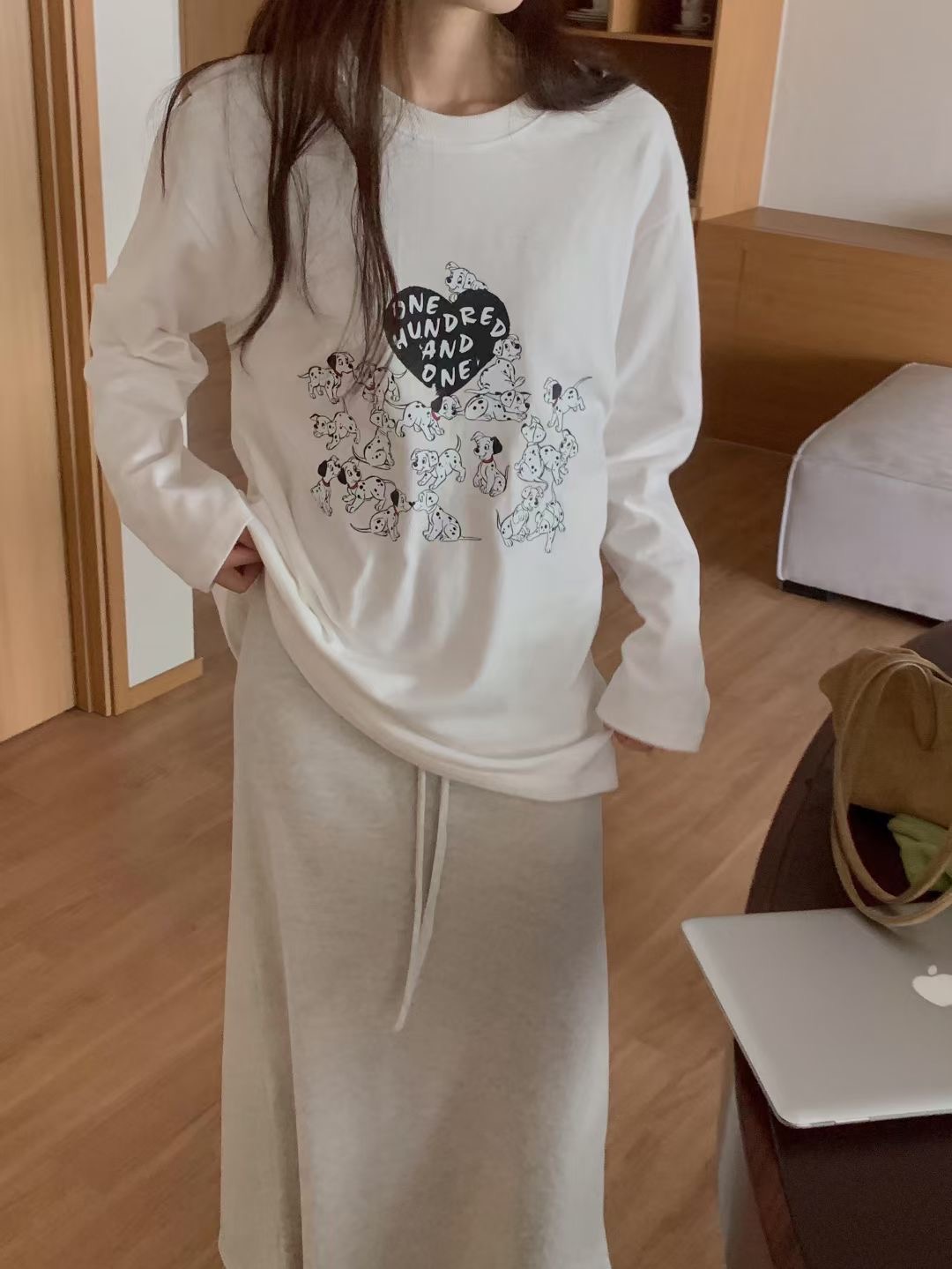 SUMMER MOON東大門㊣實拍女士新款人氣25秋冬職業休閑長袖T恤SUMMER MOON長袖T恤圖色1