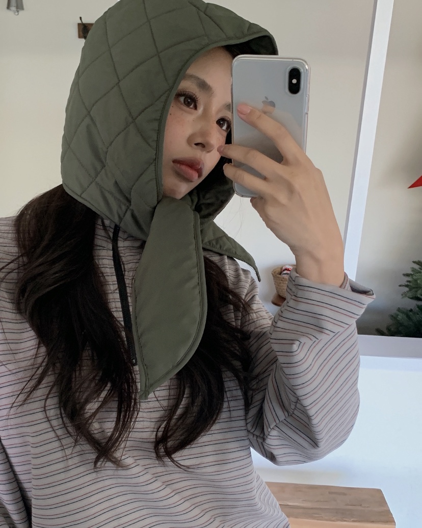 LIVE AID-P東大門㊣代購女士新款熱賣休閑推薦帽子絎縫連帽LIVE AID-P帽子