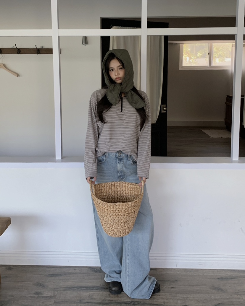 LIVE AID-P東大門㊣代購女士新款熱賣休閑推薦帽子絎縫連帽LIVE AID-P帽子