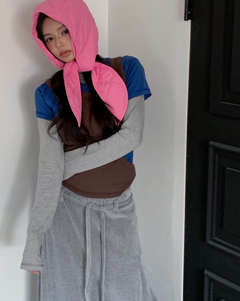 LIVE AID-P東大門㊣代購女士新款熱賣休閑推薦帽子絎縫連帽LIVE AID-P帽子