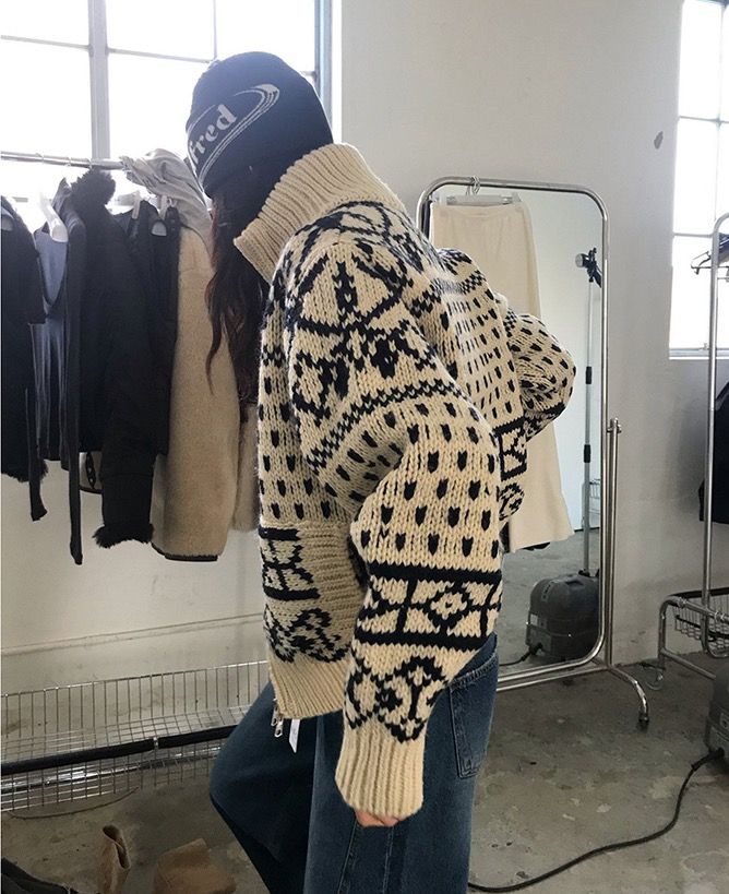 STAY HERE東大門㊣代購女士新品真品25秋冬推薦熱賣毛衣拉鏈STAY HERE毛衣