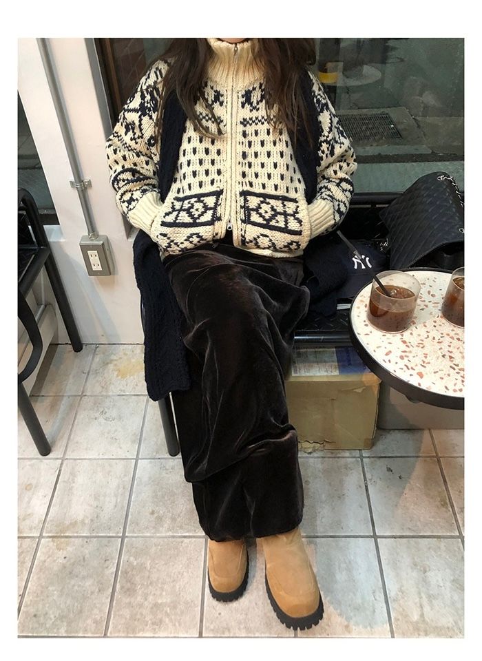 STAY HERE東大門㊣代購女士新品真品25秋冬推薦熱賣毛衣拉鏈STAY HERE毛衣