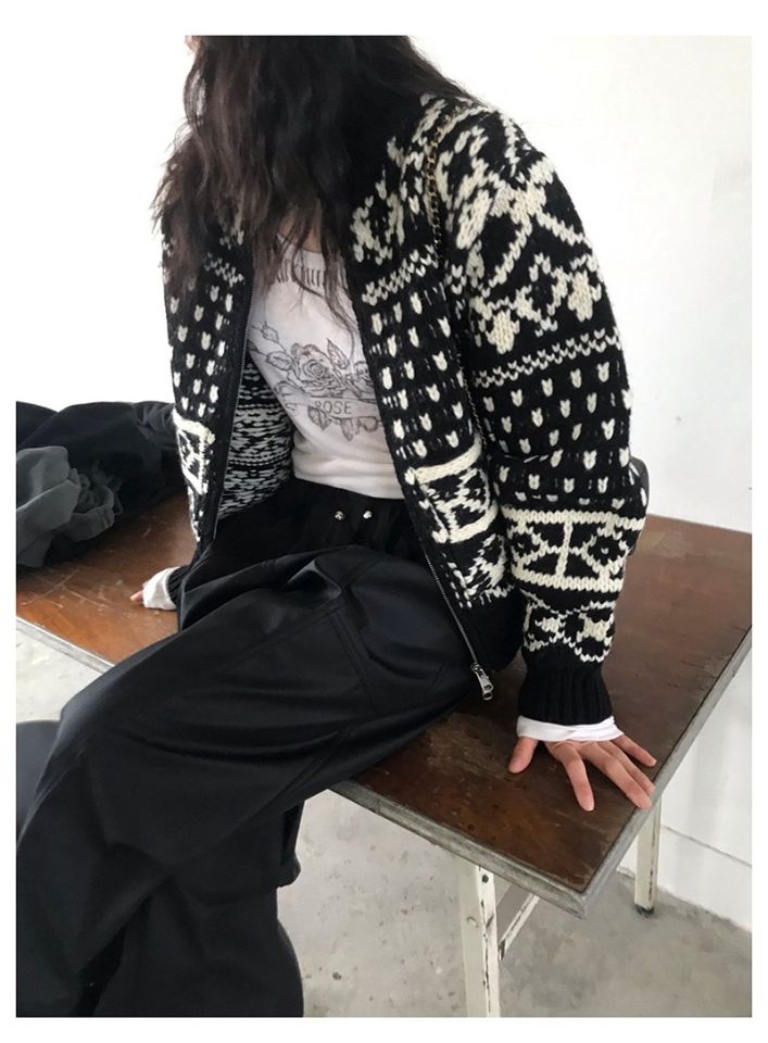 STAY HERE東大門㊣代購女士新品真品25秋冬推薦熱賣毛衣拉鏈STAY HERE毛衣