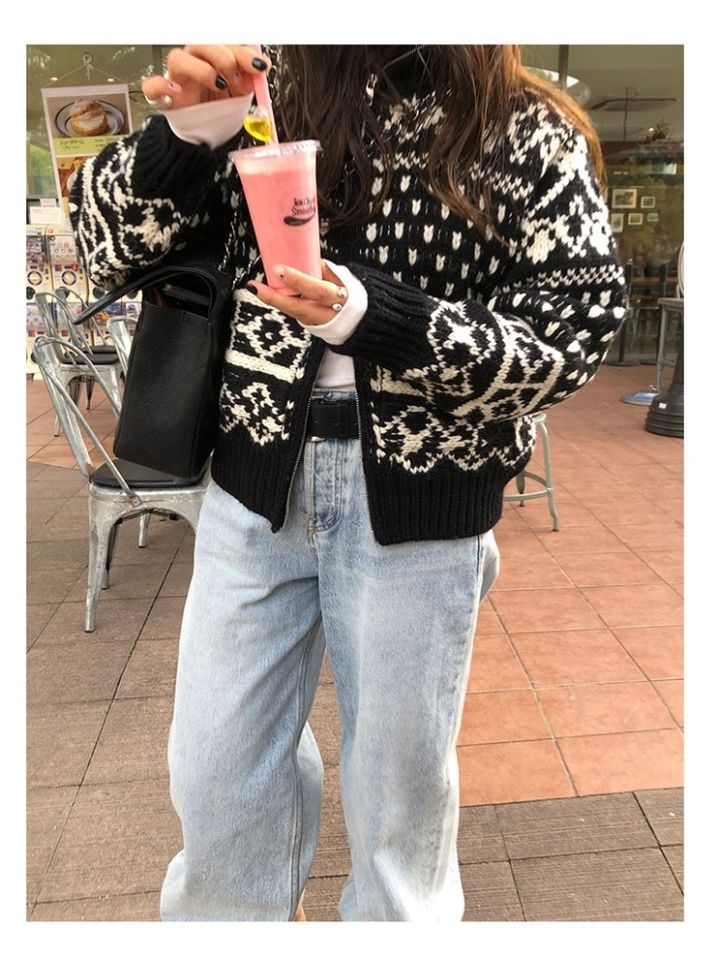 STAY HERE東大門㊣代購女士新品真品25秋冬推薦熱賣毛衣拉鏈STAY HERE毛衣