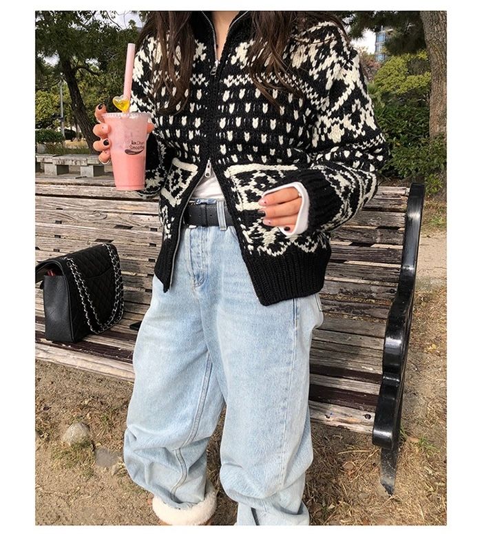 STAY HERE東大門㊣代購女士新品真品25秋冬推薦熱賣毛衣拉鏈STAY HERE毛衣