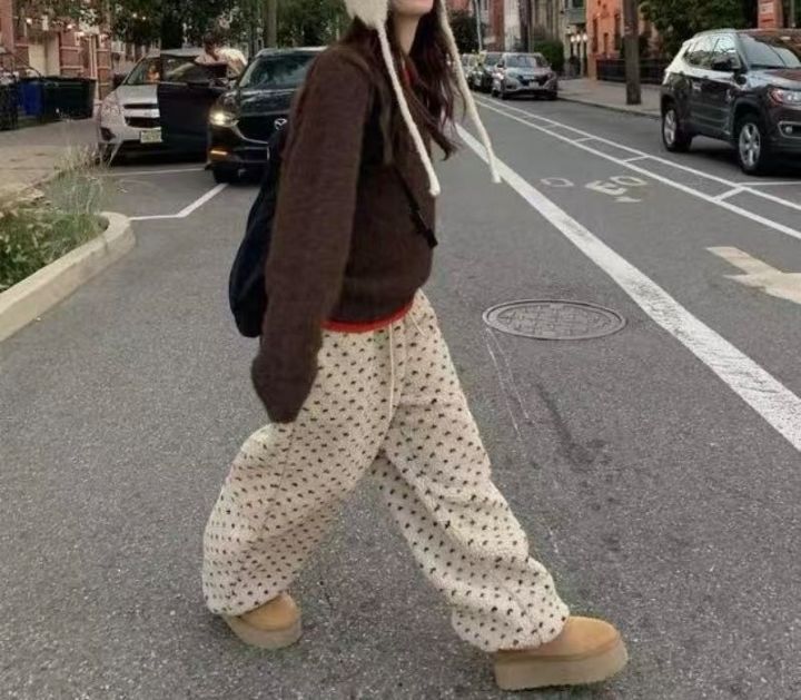 STAY HERE東大門㊣直郵女裝新品真品時尚休閑推薦休閑褲羊毛STAY HERE休閑褲