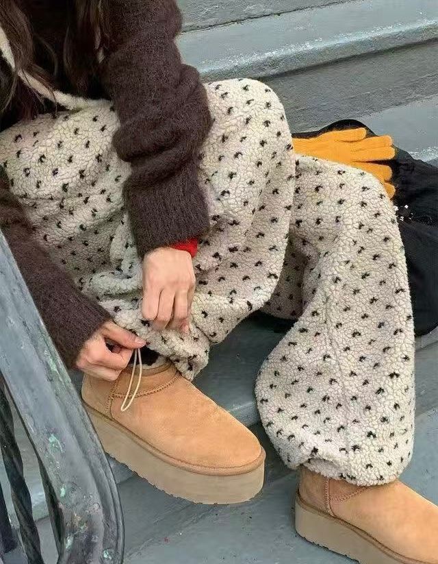 STAY HERE東大門㊣直郵女裝新品真品時尚休閑推薦休閑褲羊毛STAY HERE休閑褲