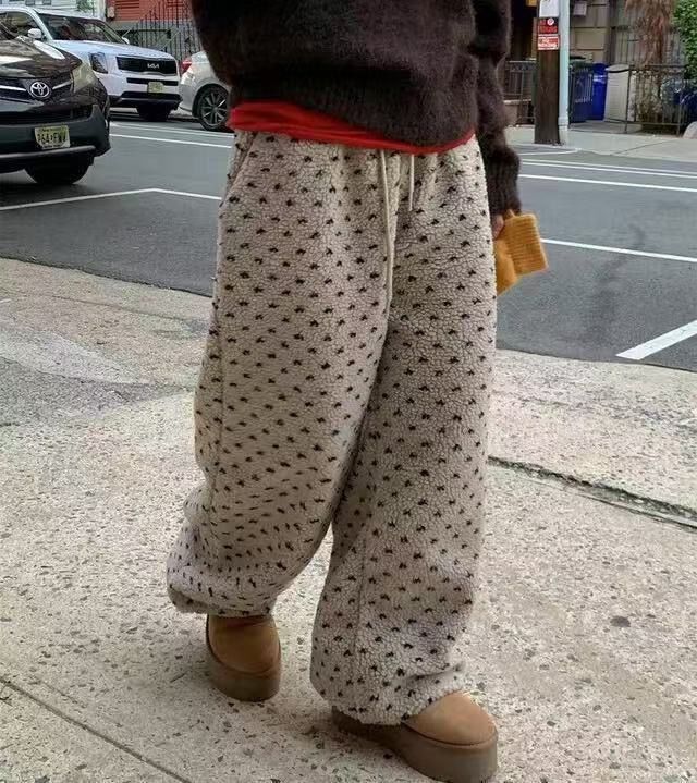 STAY HERE東大門㊣直郵女裝新品真品時尚休閑推薦休閑褲羊毛STAY HERE休閑褲圖色1