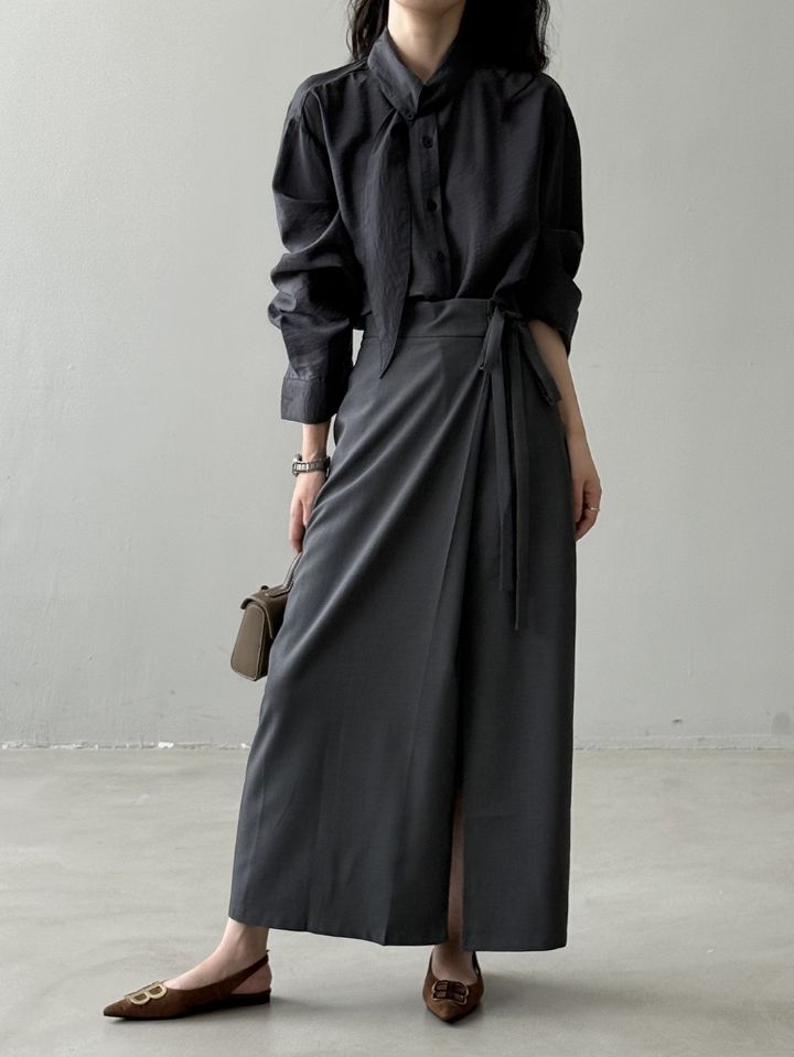 STAY HERE東大門㊣直郵女裝新品熱賣25秋冬襯衫蕾絲衫圍巾STAY HERE襯衫/蕾絲衫