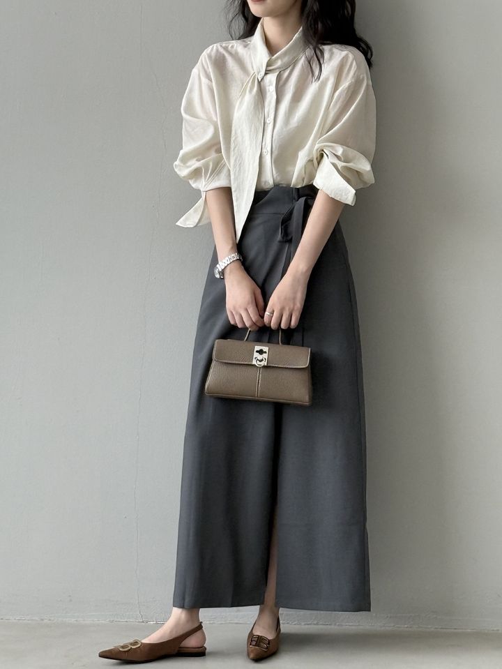 STAY HERE東大門㊣直郵女裝新品熱賣25秋冬襯衫蕾絲衫圍巾STAY HERE襯衫/蕾絲衫