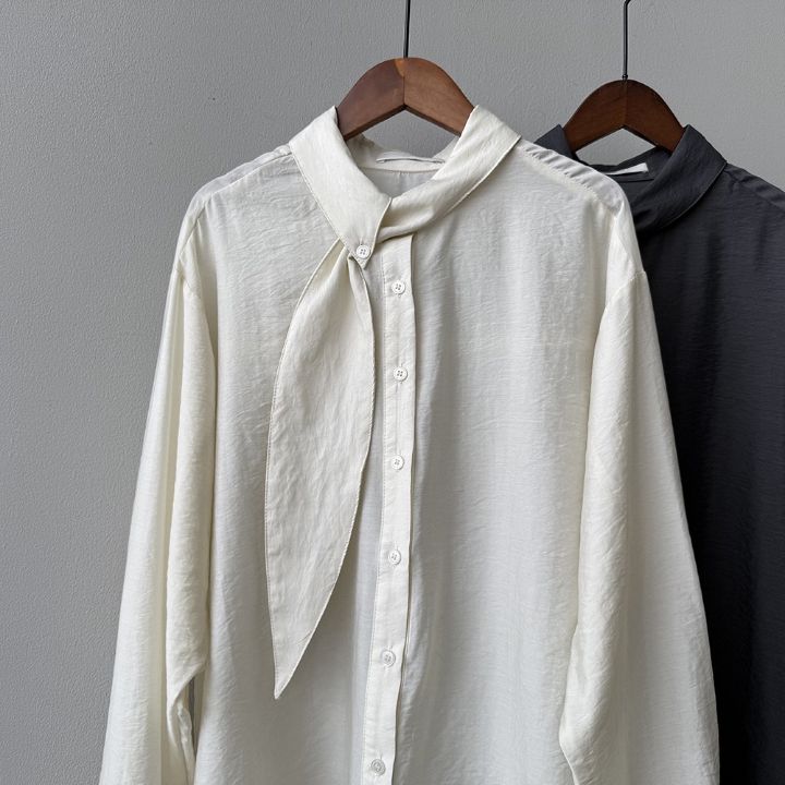 STAY HERE東大門㊣直郵女裝新品熱賣25秋冬襯衫蕾絲衫圍巾STAY HERE襯衫/蕾絲衫