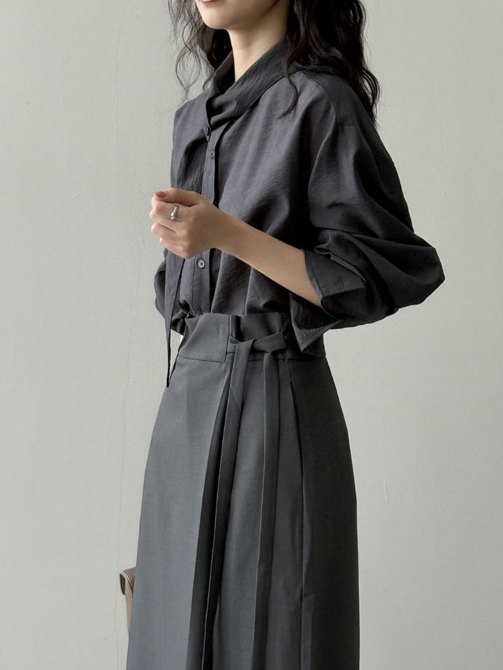 STAY HERE東大門㊣直郵女裝新品熱賣25秋冬襯衫蕾絲衫圍巾STAY HERE襯衫/蕾絲衫