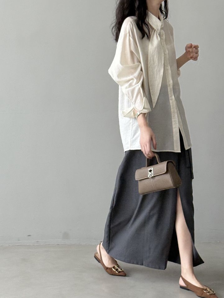 STAY HERE東大門㊣直郵女裝新品熱賣25秋冬襯衫蕾絲衫圍巾STAY HERE襯衫/蕾絲衫