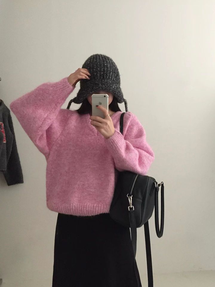 STAY HERE韓國直郵㊣女士新款時尚人氣推薦職業熱賣針織衫STAY HERE針織衫