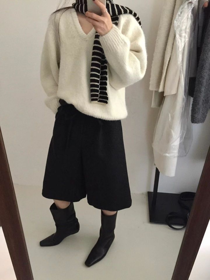 STAY HERE韓國直郵㊣女士新款時尚人氣推薦職業熱賣針織衫STAY HERE針織衫