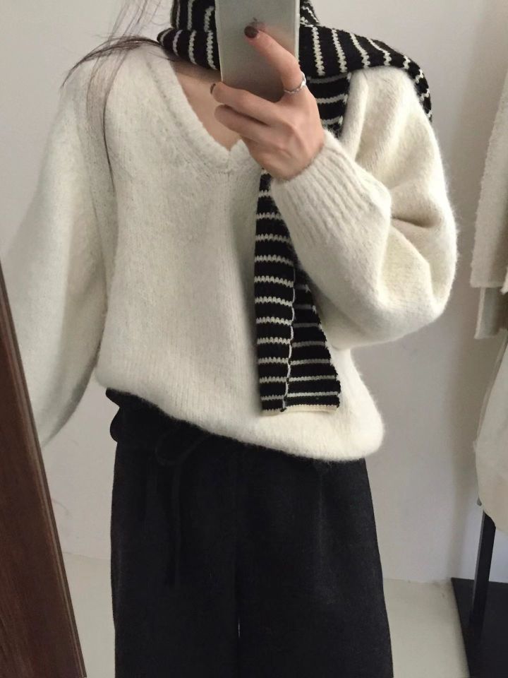 STAY HERE韓國直郵㊣女士新款時尚人氣推薦職業熱賣針織衫STAY HERE針織衫