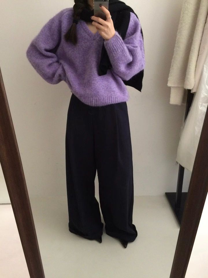 STAY HERE韓國直郵㊣女士新款時尚人氣推薦職業熱賣針織衫STAY HERE針織衫