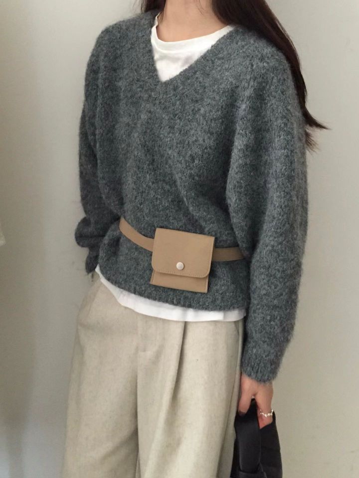 STAY HERE韓國直郵㊣女士新款時尚人氣推薦職業熱賣針織衫STAY HERE針織衫