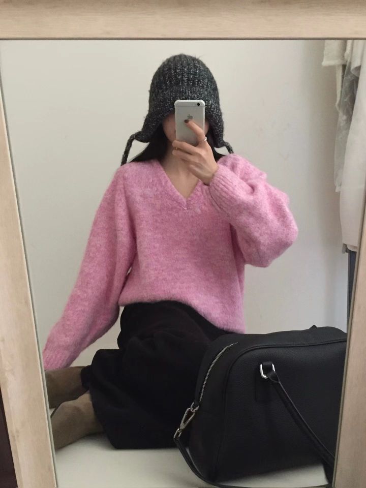 STAY HERE韓國直郵㊣女士新款時尚人氣推薦職業熱賣針織衫STAY HERE針織衫圖色1