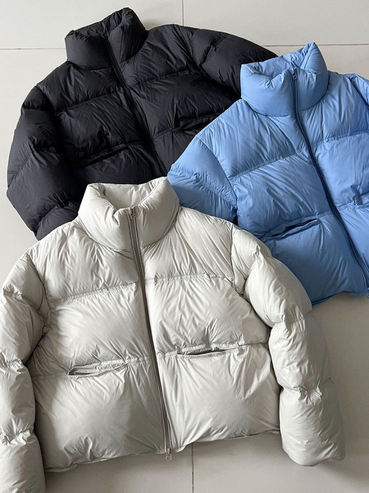 STAY HERE東大門㊣實拍女士新品人氣時尚短款羽絨服填充絨STAY HERE短款羽絨服