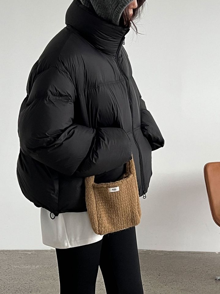 STAY HERE東大門㊣實拍女士新品人氣時尚短款羽絨服填充絨STAY HERE短款羽絨服