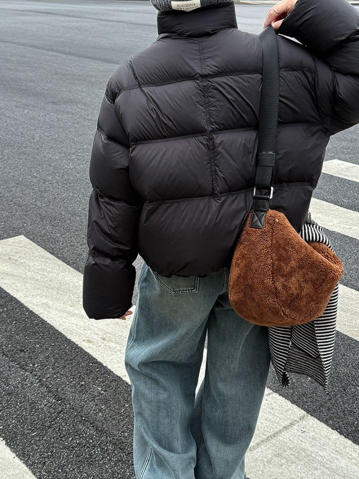 STAY HERE東大門㊣實拍女士新品人氣時尚短款羽絨服填充絨STAY HERE短款羽絨服