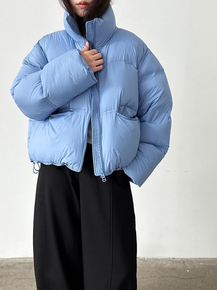 STAY HERE東大門㊣實拍女士新品人氣時尚短款羽絨服填充絨STAY HERE短款羽絨服