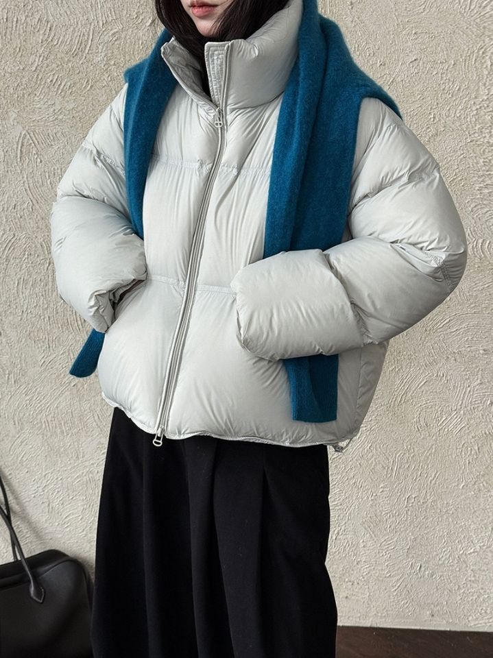 STAY HERE東大門㊣實拍女士新品人氣時尚短款羽絨服填充絨STAY HERE短款羽絨服