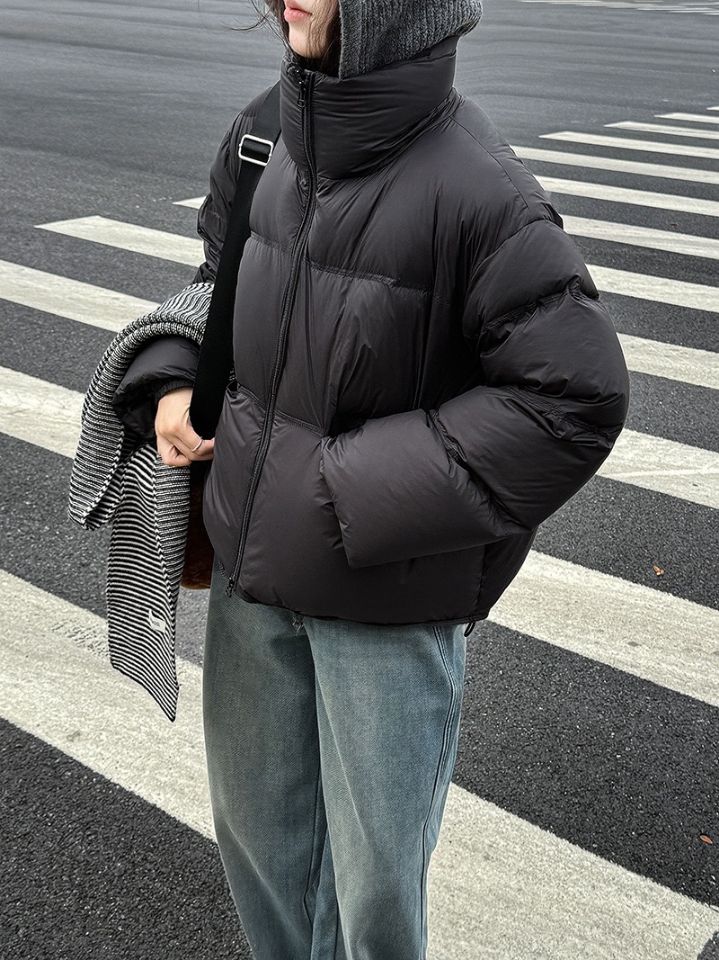 STAY HERE東大門㊣實拍女士新品人氣時尚短款羽絨服填充絨STAY HERE短款羽絨服圖色3