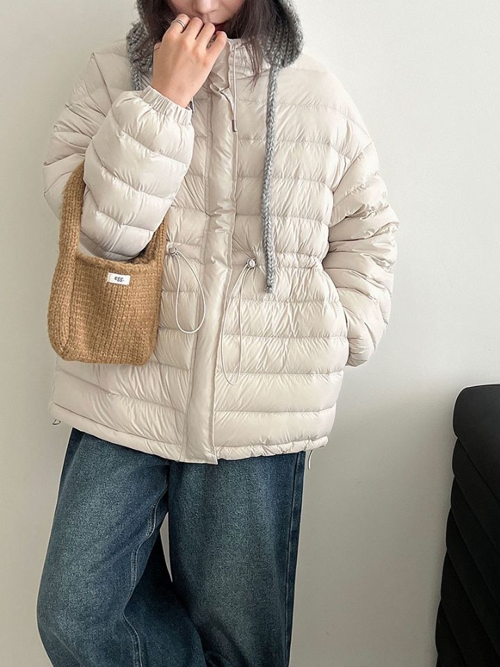 STAY HERE東大門㊣實拍女裝新款人氣職業短款羽絨服填充絨STAY HERE短款羽絨服