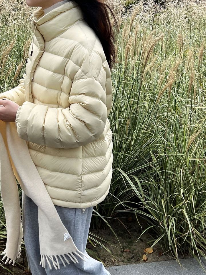 STAY HERE東大門㊣實拍女裝新款人氣職業短款羽絨服填充絨STAY HERE短款羽絨服