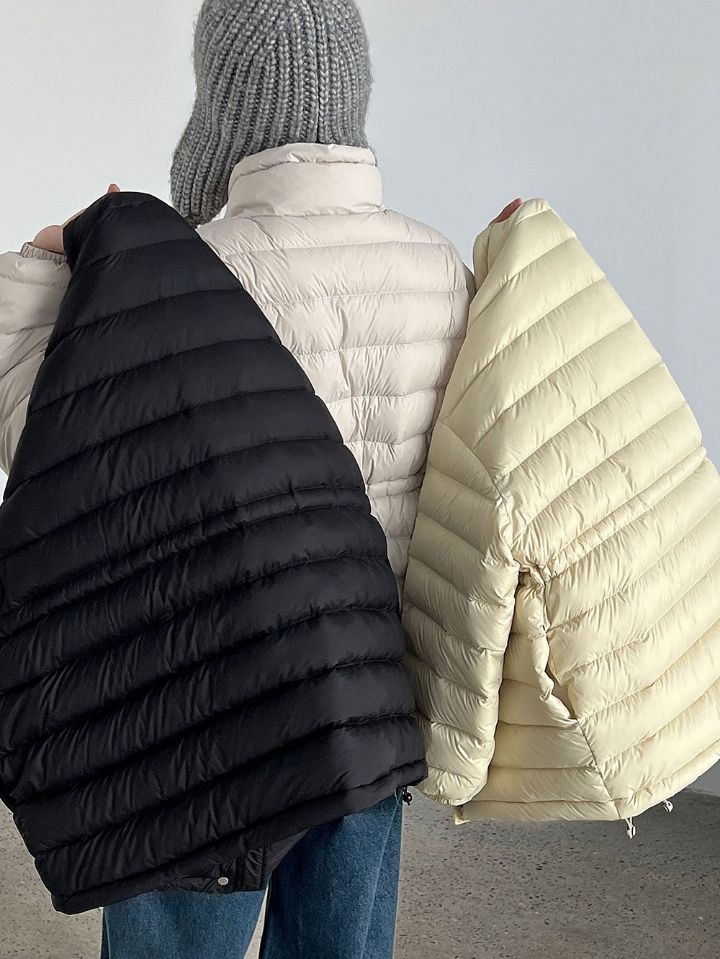 STAY HERE東大門㊣實拍女裝新款人氣職業短款羽絨服填充絨STAY HERE短款羽絨服